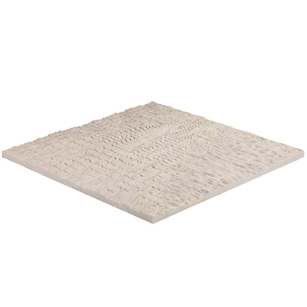 Bansu Carved Cream Botticino Classico 16x16 Textured Honed Marble Tile
