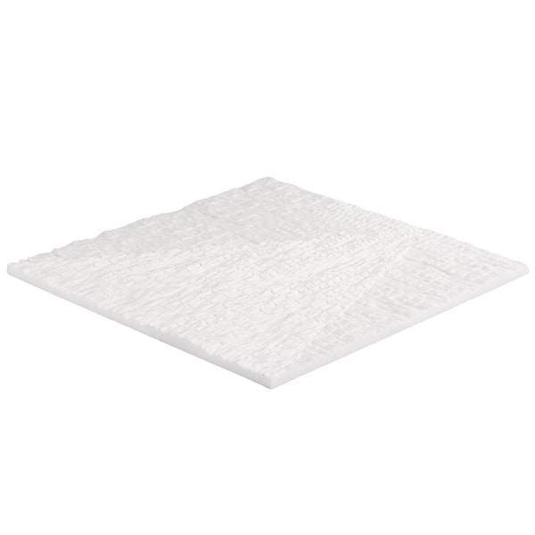 Bansu Carved White Thassos 16x16 Textured Honed Marble Tile
