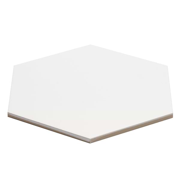 Symetro Hexagon White 10" Matte Porcelain Tile