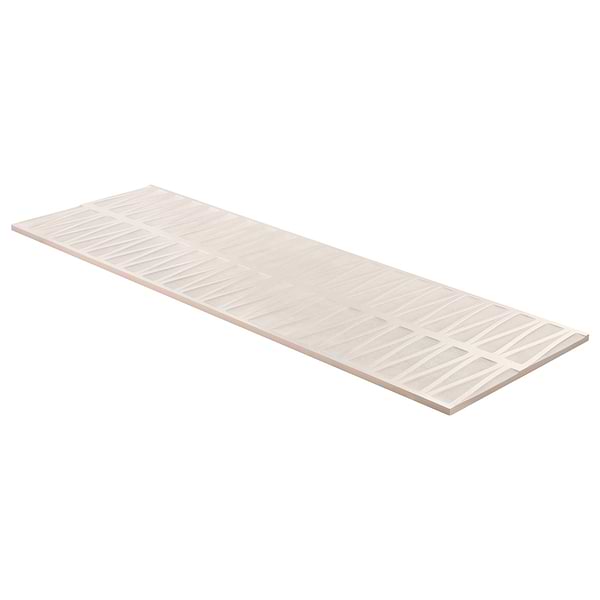 Terramay Deco White 12x36 3D Mixed Finish Matte Ceramic Tile