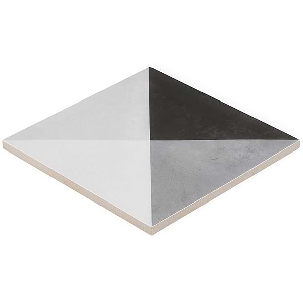 Art Geo by Elizabeth Sutton Deco Prism Charcoal Black 8x8 Matte Porcelain Tile