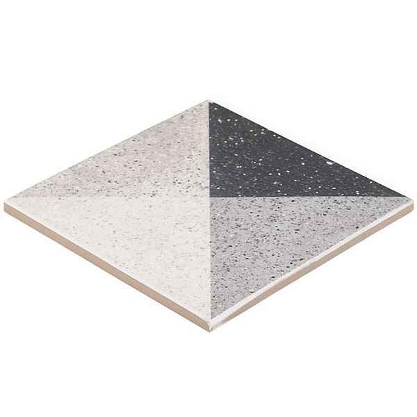 Art Geo by Elizabeth Sutton Terrazzo Deco Charcoal Black 8x8 Matte Porcelain Tile