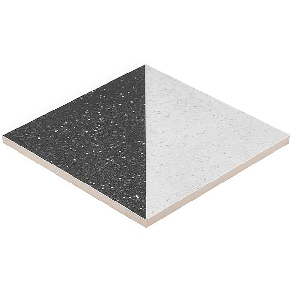 Art Geo Terrazzo Dos Charcoal Black by Elizabeth Sutton 8x8 Matte Porcelain Tile