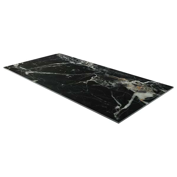 Marfino Black Gold 24x48 Marble Look Polished Porcelain Tile