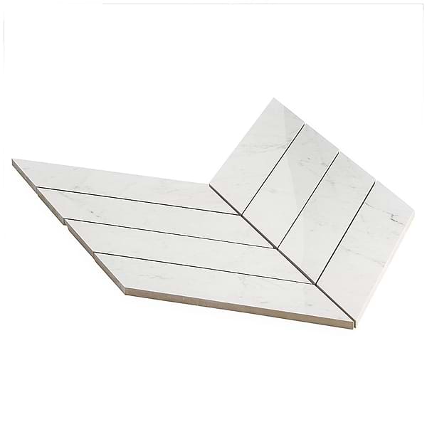 DreamStone Carrara Giola 2x8 Chevron Polished Porcelain Mosaic