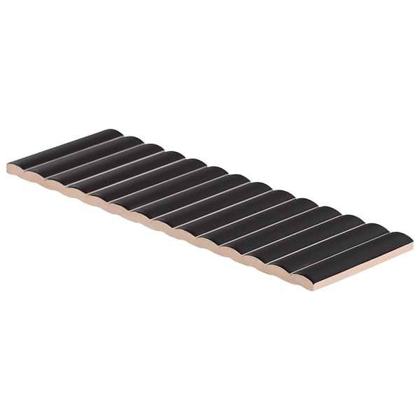 Roller Ribbed Black 4x12 3D Matte Fluted Ceramic Tile