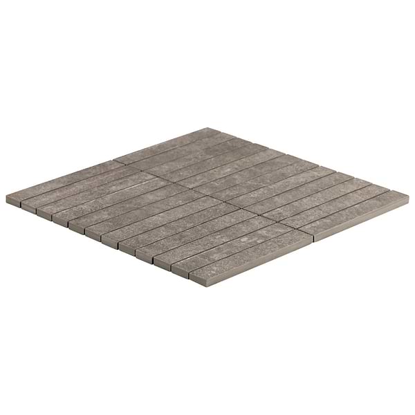 Era Caramel Brown 1x6 Stacked Limestone Look Matte Porcelain Mosaic Tile