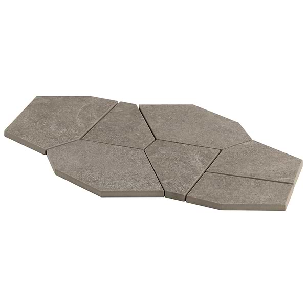 Era Caramel Brown Organic Pattern Limestone Look Matte Porcelain Mosaic Tile