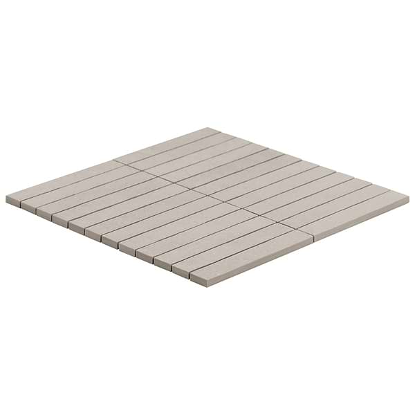 Era Linen White 1x6 Stacked Limestone Look Matte Porcelain Mosaic Tile
