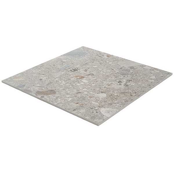 Rizo Earth Gray 24x24 Terrazzo Look Matte Porcelain Tile