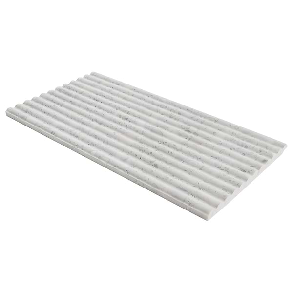 Terrazzo Italy Fluted Sacra Bianco White 12x24 Terrazzo Tile