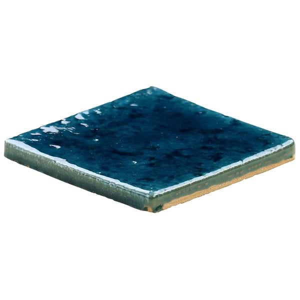 Breeze Ocean Blue 5" Square Crackled Glossy Porcelain Tile