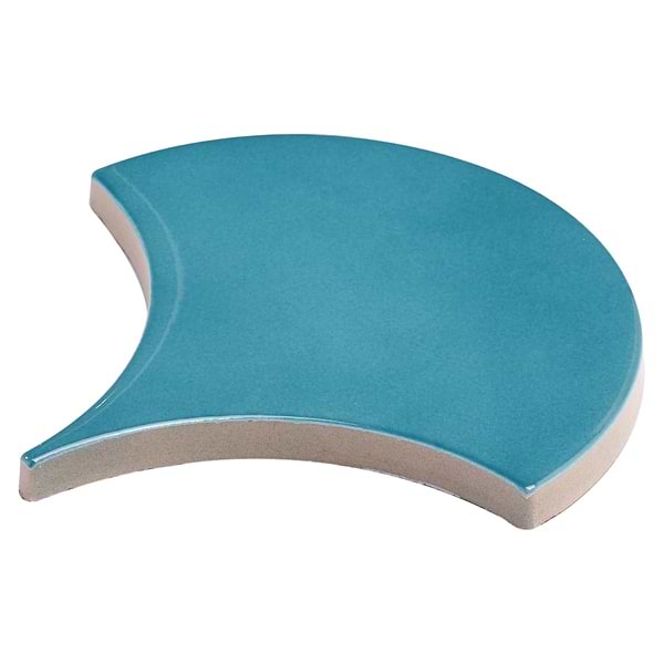 Highwater Teal  Fishscale 2x5 Polished Ceramic Wall Tile
