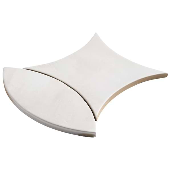 Raval White 3x8 Petal and 6x6 Kite Matte Porcelain Tile