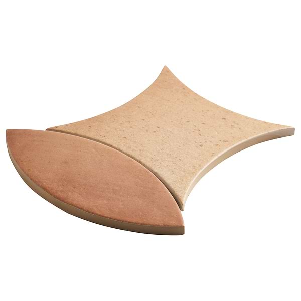 Raval Canyon Terracotta 3x8 Petal and Peach Terracotta 6x6 Kite Matte Porcelain Tile