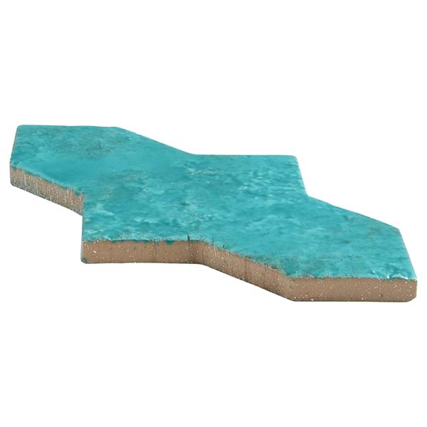 Greta Cruz Lagoon Blue 5x8 Glossy Textured Porcelain Tile