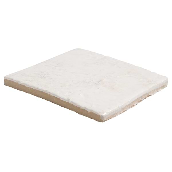Greta Seashell White 5x5 Glossy Textured Porcelain Tile