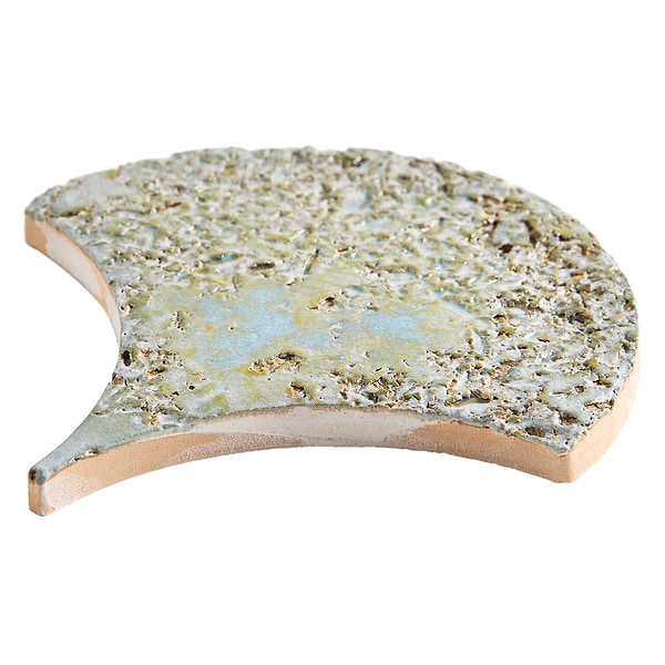 Meri Jade Green 5" Fish Scale Textured Glossy Ceramic Tile