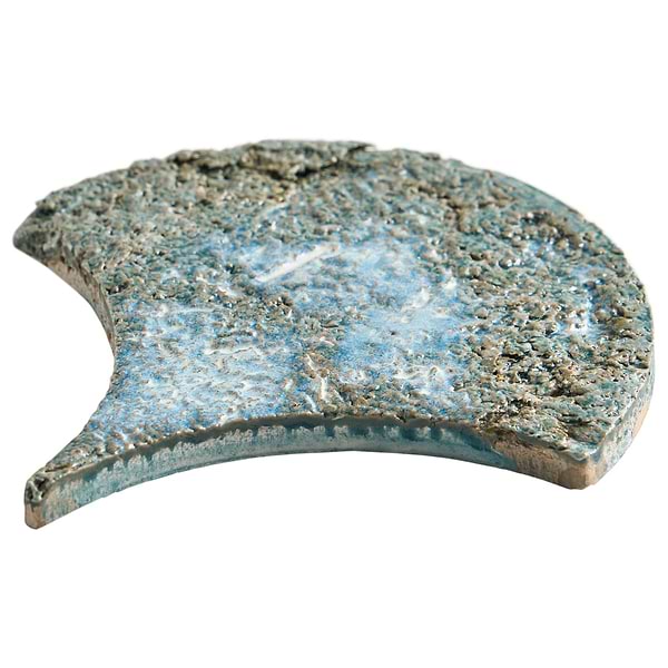 Meri Sapphire Blue 5" Fish Scale Textured Glossy Ceramic Tile