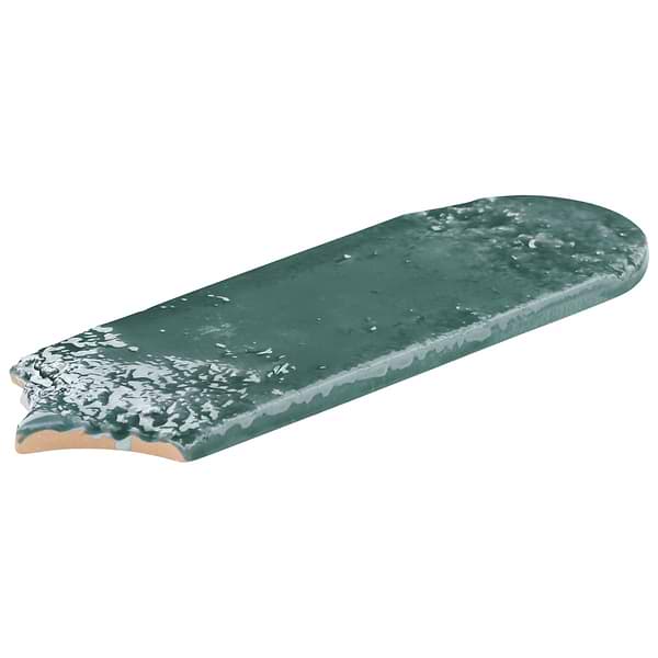 Corali Jade Green 3x9 Textured Fish Scale Glossy Ceramic Tile