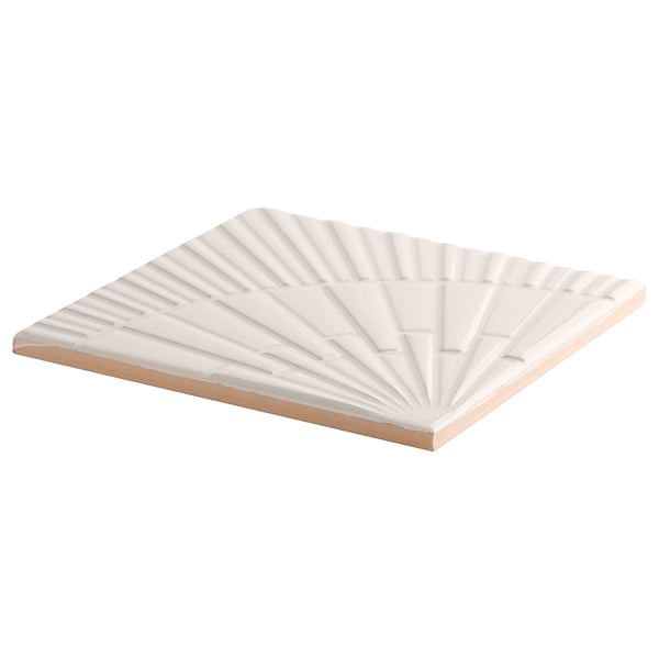 Stacy Garcia Radius Ivory White 6x6 3D Crackled Glossy Ceramic Tile
