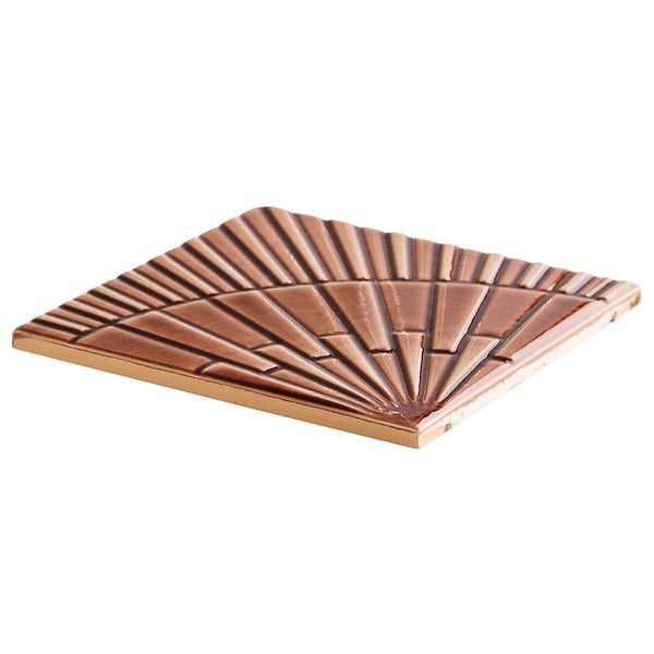 Stacy Garcia Radius Espresso Brown 6x6 3D Crackled Glossy Ceramic Tile