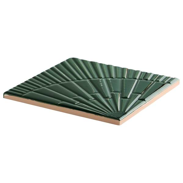 Stacy Garcia Radius Forest Green 6x6 3D Crackled Glossy Ceramic Tile