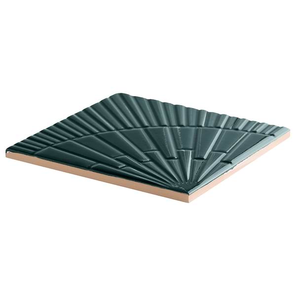 Stacy Garcia Radius Harbor Blue 6x6 3D Crackled Glossy Ceramic Tile