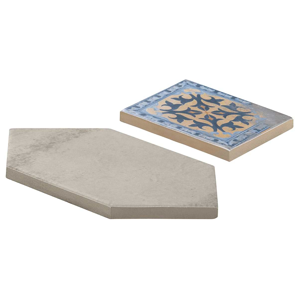Morocco Dove Gray 4x8 Picket and Medina Multicolor 4x4 Square Matte Porcelain Tile