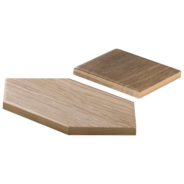 Morocco Oak Beige 4x8 Picket and Willow Brown 4x4 Square Matte Porcelain Tile
