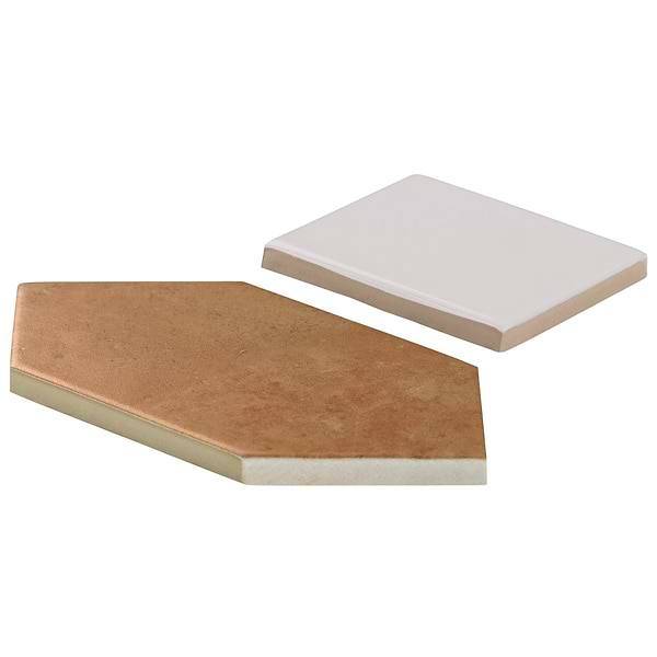 Morocco Terracotta 4x8 Matte Picket and Blanco White 4x4 Glossy Square Porcelain Tile