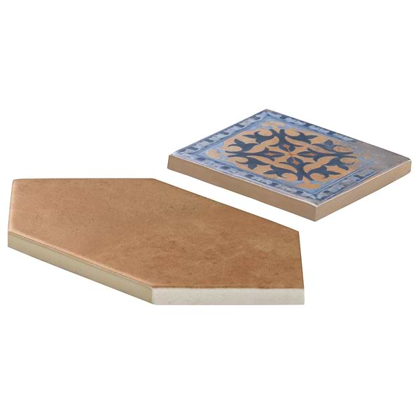 Morocco Terracotta 4x8 Picket and Medina Multicolor 4x4 Square Matte Porcelain Tile