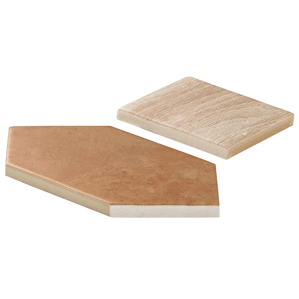 Morocco Terracotta 4x8 Picket and Oak Beige 4x4 Square Matte Porcelain Tile