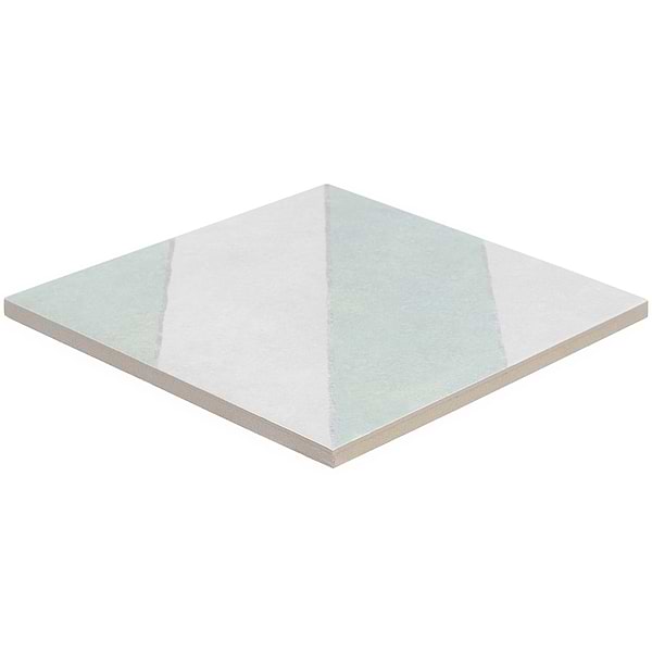 Auteur Diagonals Chevron-Offset Sage Green 9x9 Matte Porcelain Tile