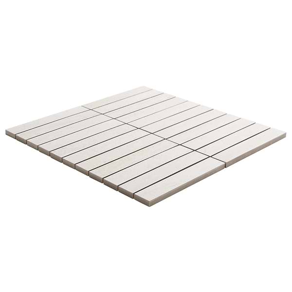 Treveso White 1x6 Stacked Limestone Look Matte Porcelain Mosaic Tile