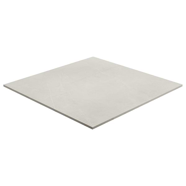 Theo Blanco White 48x48 Marble Look Antique Satin Porcelain Tile
