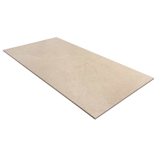 Theo Sand Beige 24x48 Marble Look Antique Satin Porcelain Tile