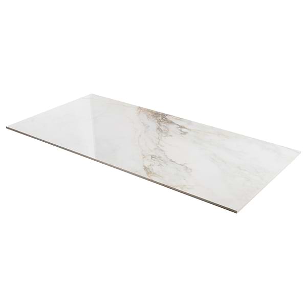 Calacatta Macchia White Gold 24x48 Marble Look Polished Porcelain Tile