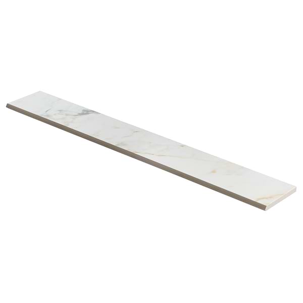 Calacatta Macchia White Gold 3x24 Marble Look Matte Porcelain Bullnose