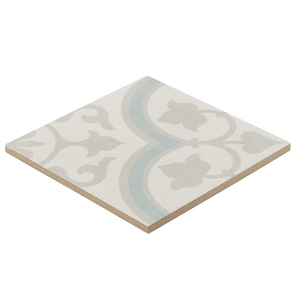 Lapaz Silver Ornate 9x9 Matte Porcelain Tile