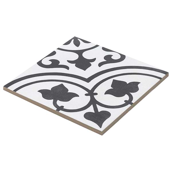 Cascais White Ornate 9x9 Matte Porcelain Tile
