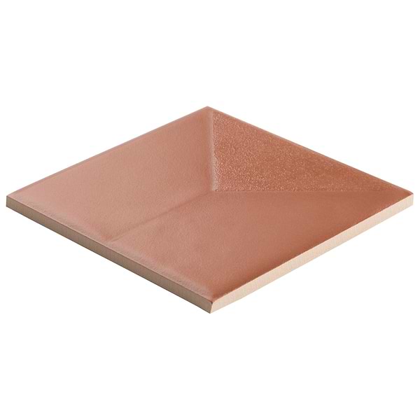Stacy Garcia Valenova Deco Clay Terracotta 5x5 Textured Matte Ceramic Tile