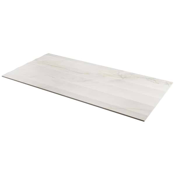 Lumar Waves Apuano Oro White 24x48 3D Marble Look Matte Porcelain Tile