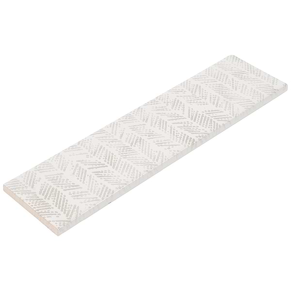 Chance White 2x10 Polished Ceramic Chevron Tile