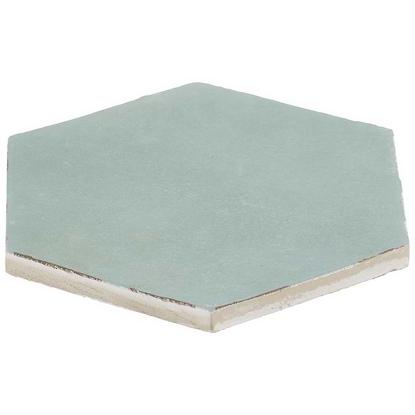 Sasha Hex Bettina Blue Green 6" Matte Porcelain Hexagon Tile