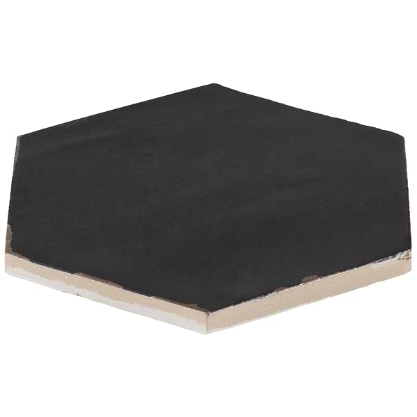 Sasha Hex Sorrentine Nero 6" Matte Porcelain Hexagon Tile