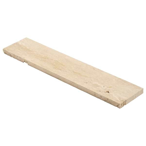 Ivory Travertine Premium 2.5x12 Filled Brushed Vein Cut Tile