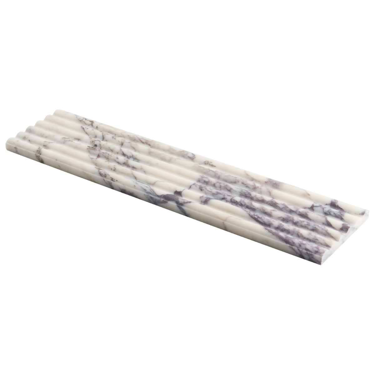 Calacatta Viola Premium Fluted 6x24 3D Dimensional Honed Marble Tile ...