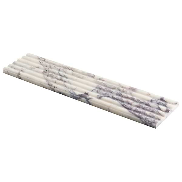 Calacatta Viola Premium Fluted 6x24 3D Honed Marble Tile