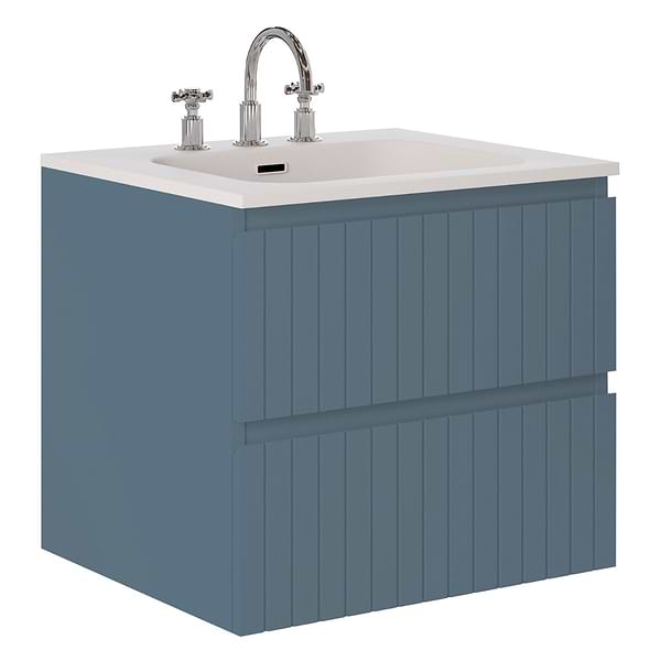 Prima Denim Blue 24" Single Vanity with Integrated Solid Surface Top